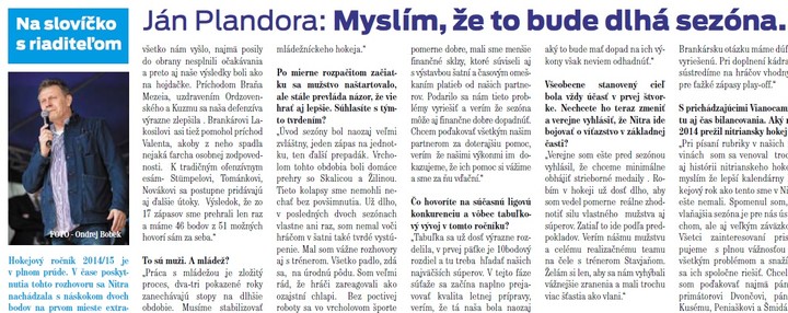 5.číslo Hokeja v Nitre prináša